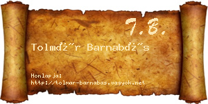 Tolmár Barnabás névjegykártya